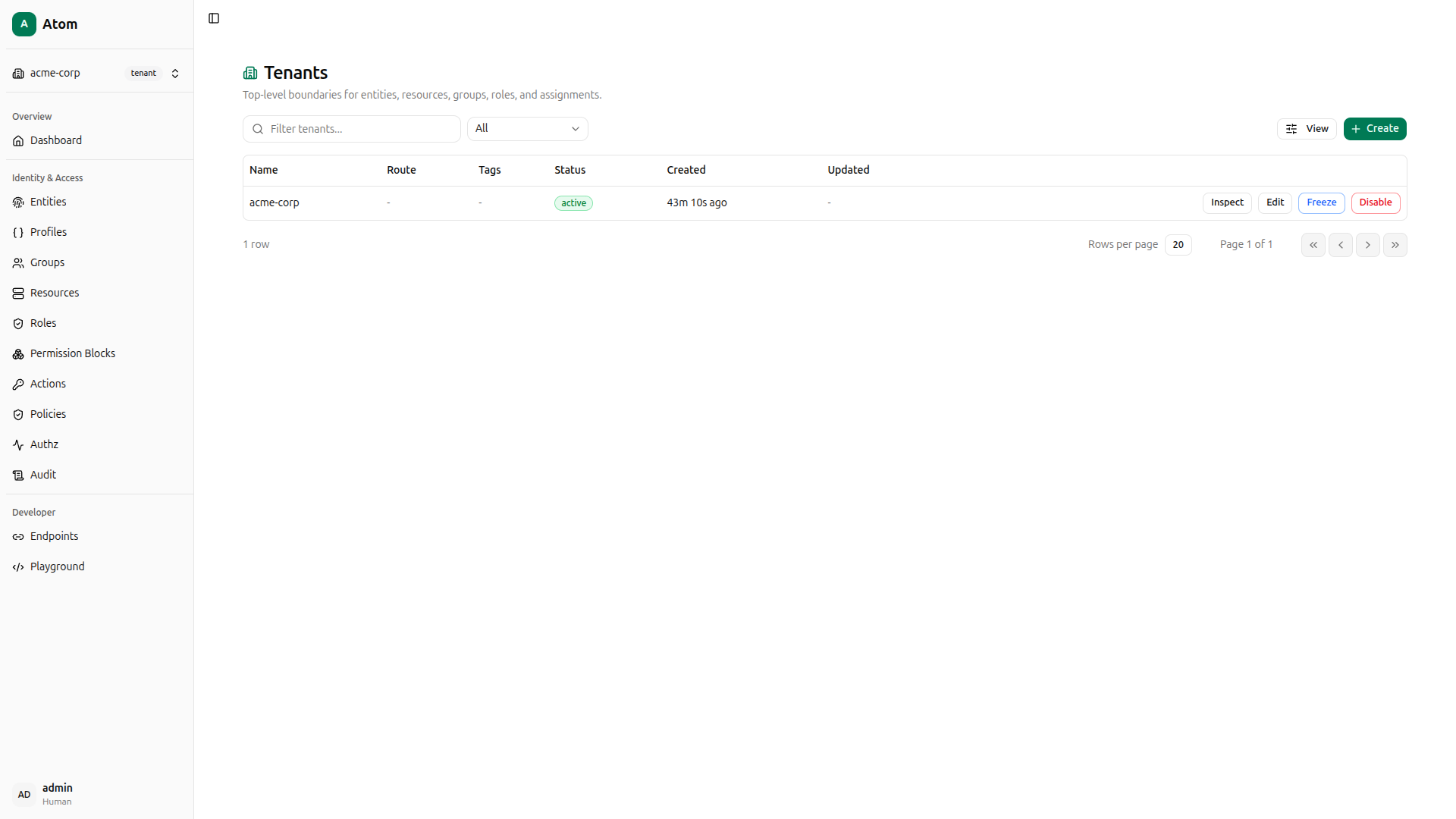 Atom Tenant Management