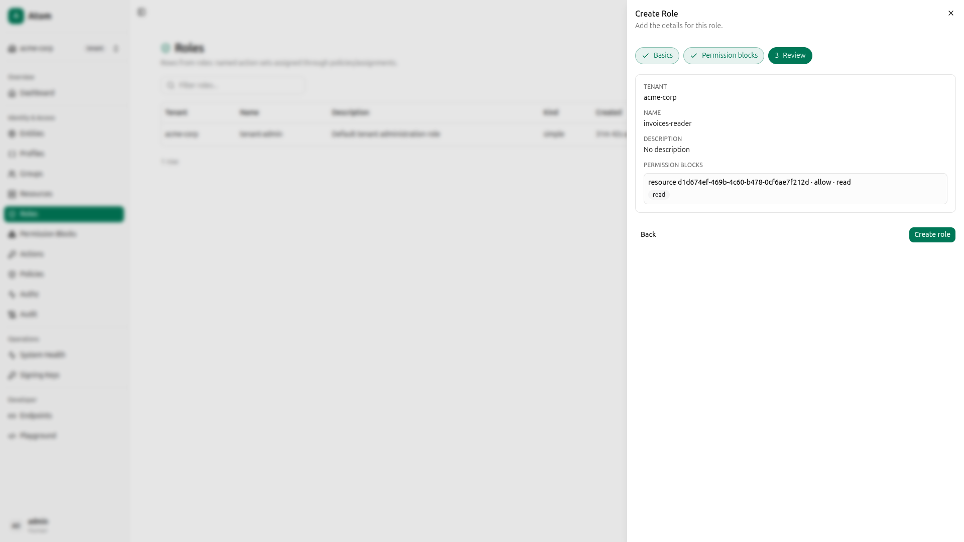 Role - review (invoices-reader)